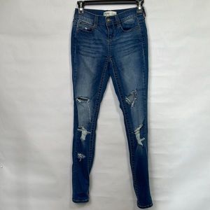 MUDD FLX stretch distressed skinny jeans size 1 juniors